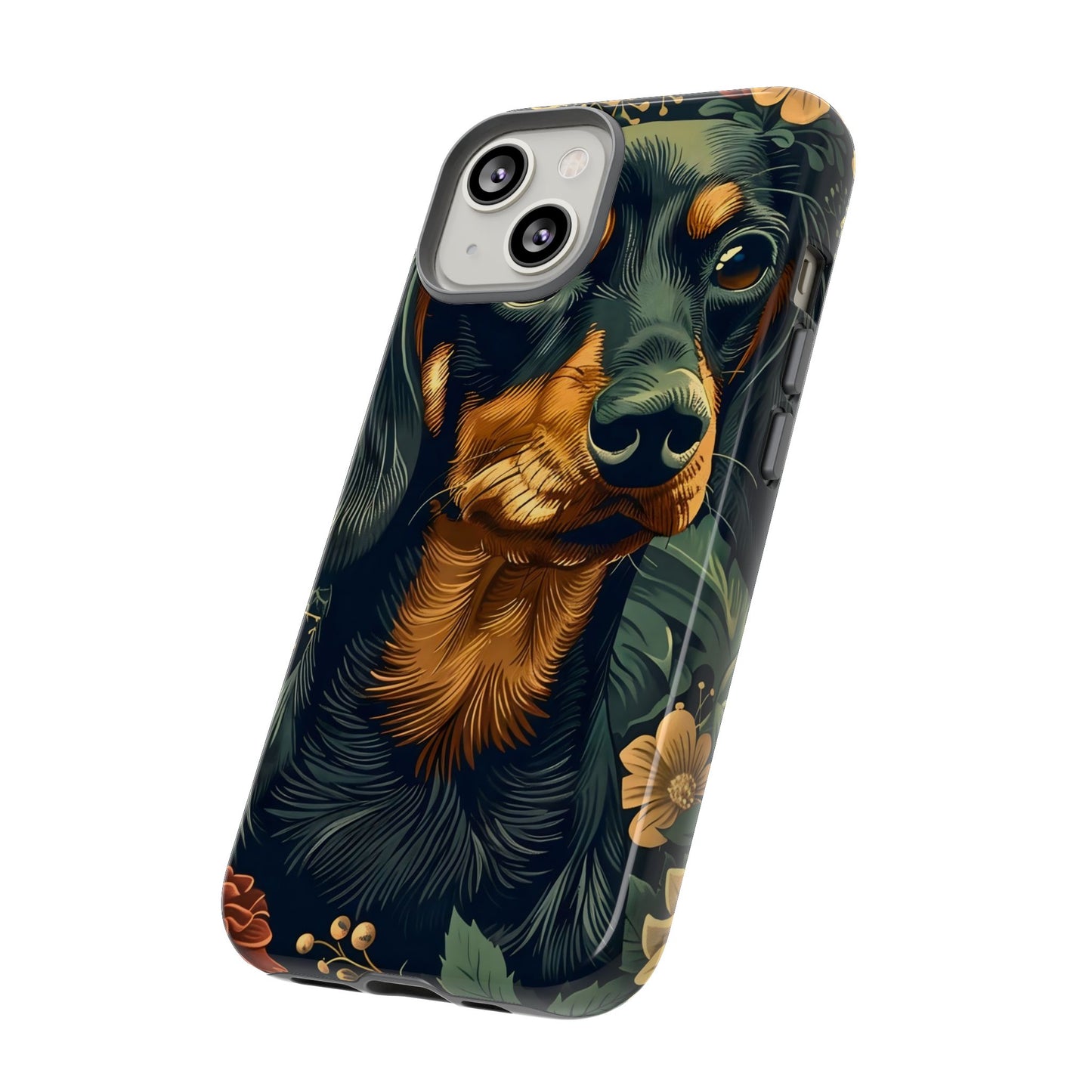 Dachshund Phone Case, Floral Pet Phone Cover, Dog Lover Gift, Tough Phone Case, Custom Dachshund Design, Unique Dog Owner Accessory