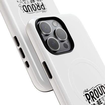 Proud London Magnetic Phone Case, Tough Phone Cover, Gift for Londoners, Travel Souvenir, Black and White Design