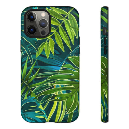 Tropical Phone Case - Durable Green Leaf Design, Eco-Friendly Gift, Trendy Accessory, Nature Lover's Case, Summer Vibes