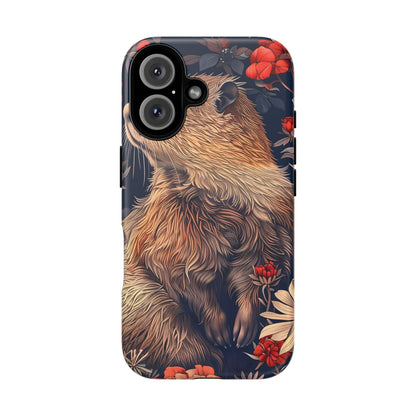 Floral Critter Phone Case, Tough Cases for Animal Lovers, Protective Cases for Phones, Unique Gift for Wildlife Enthusiasts