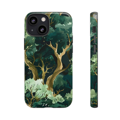 Forest Green Phone Case, Nature-Inspired Tough Cases, Eco-Friendly Gift, Outdoor Lover Accessory, Unique Phone Cover