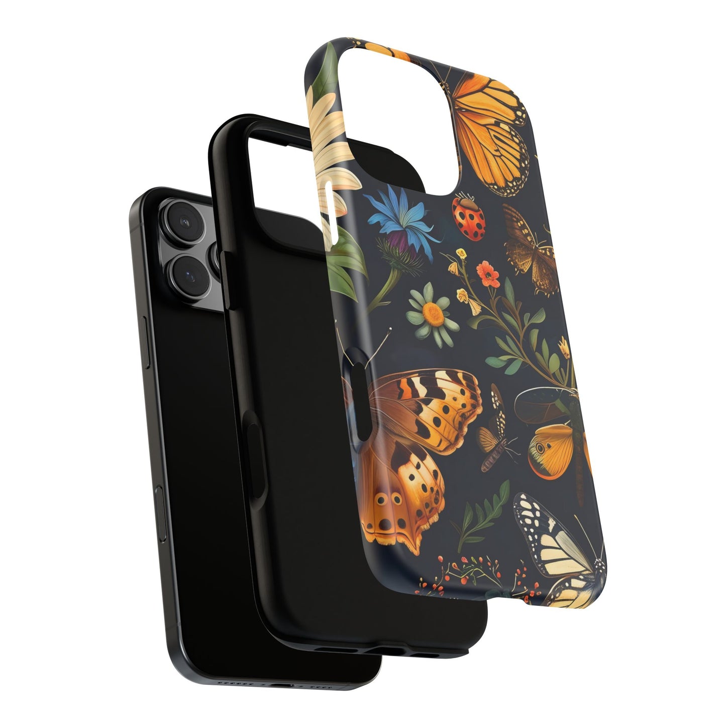 Nature-Inspired Phone Case | Floral Butterfly Design, Tough Phone Cover, Gift for Nature Lovers, Cute Butterfly Case, Home Decor