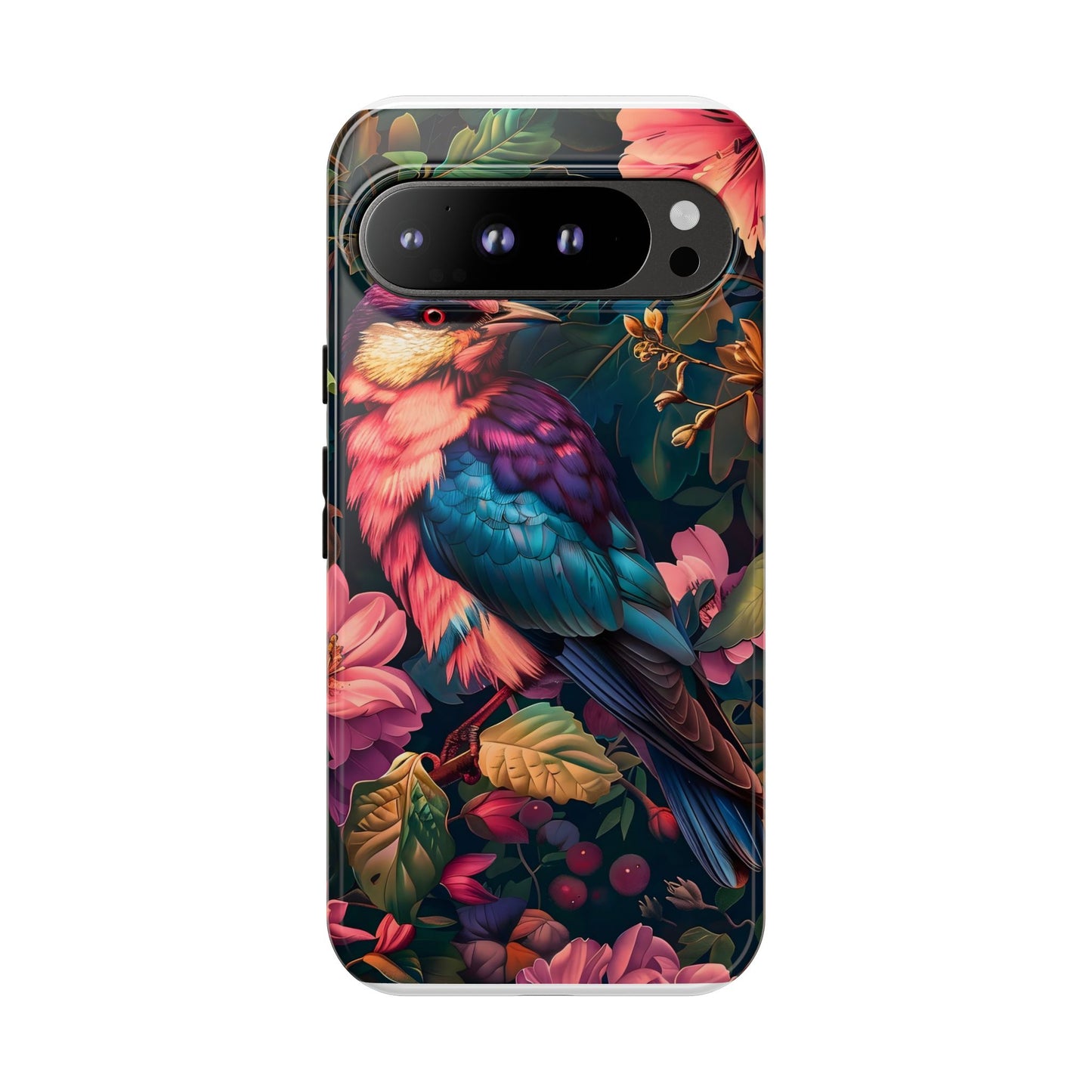 Tough Cases: Vibrant Tropical Bird Phone Case, Floral Smartphone Cover, Nature Lover Gift, Boho Phone Accessory, Cute Bird Case