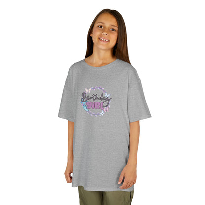 Kids Tee  - Pink and Black Leopard Birthday Girl Graphic