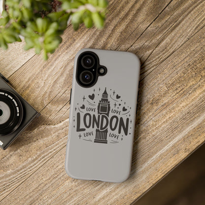 London Love Phone Case, Tough Cases, Stylish Phone Accessories, Unique Gift for Travelers, London Souvenir, Love Design