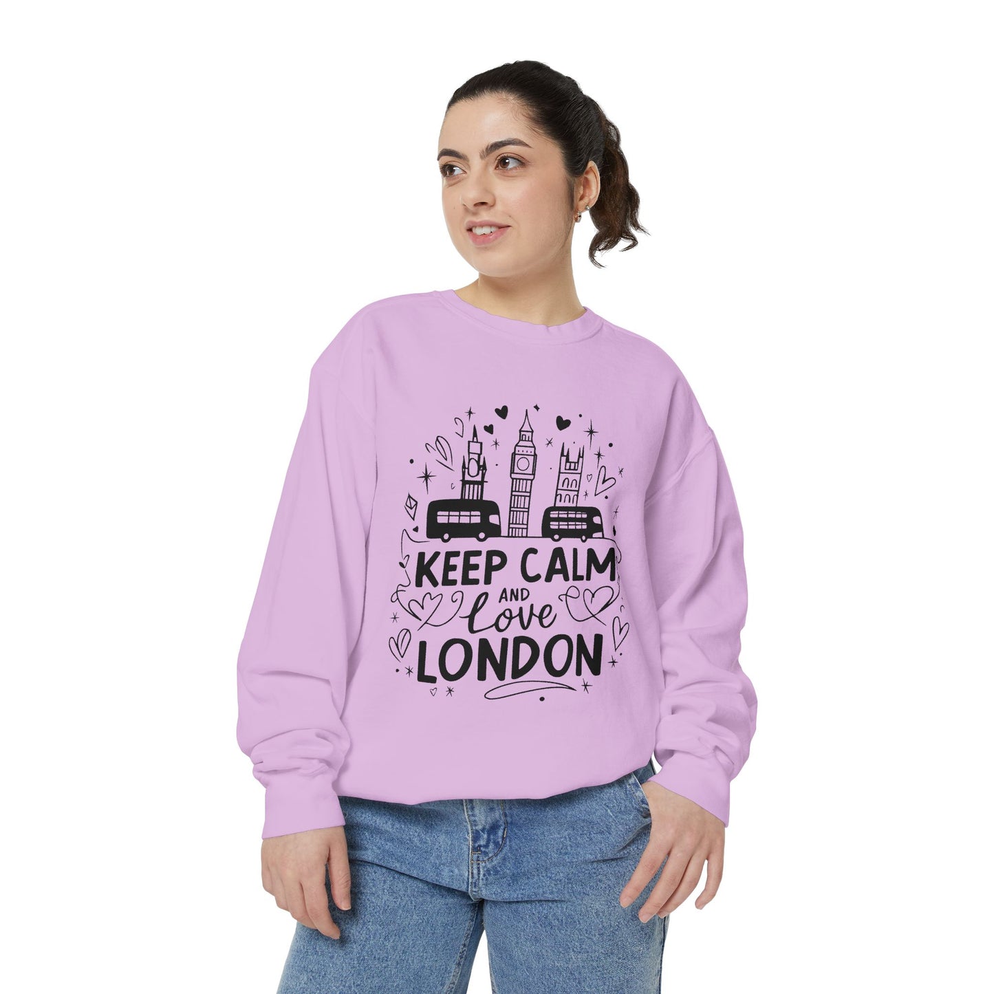 Unisex Garment-Dyed Sweatshirt - Keep Calm and love London