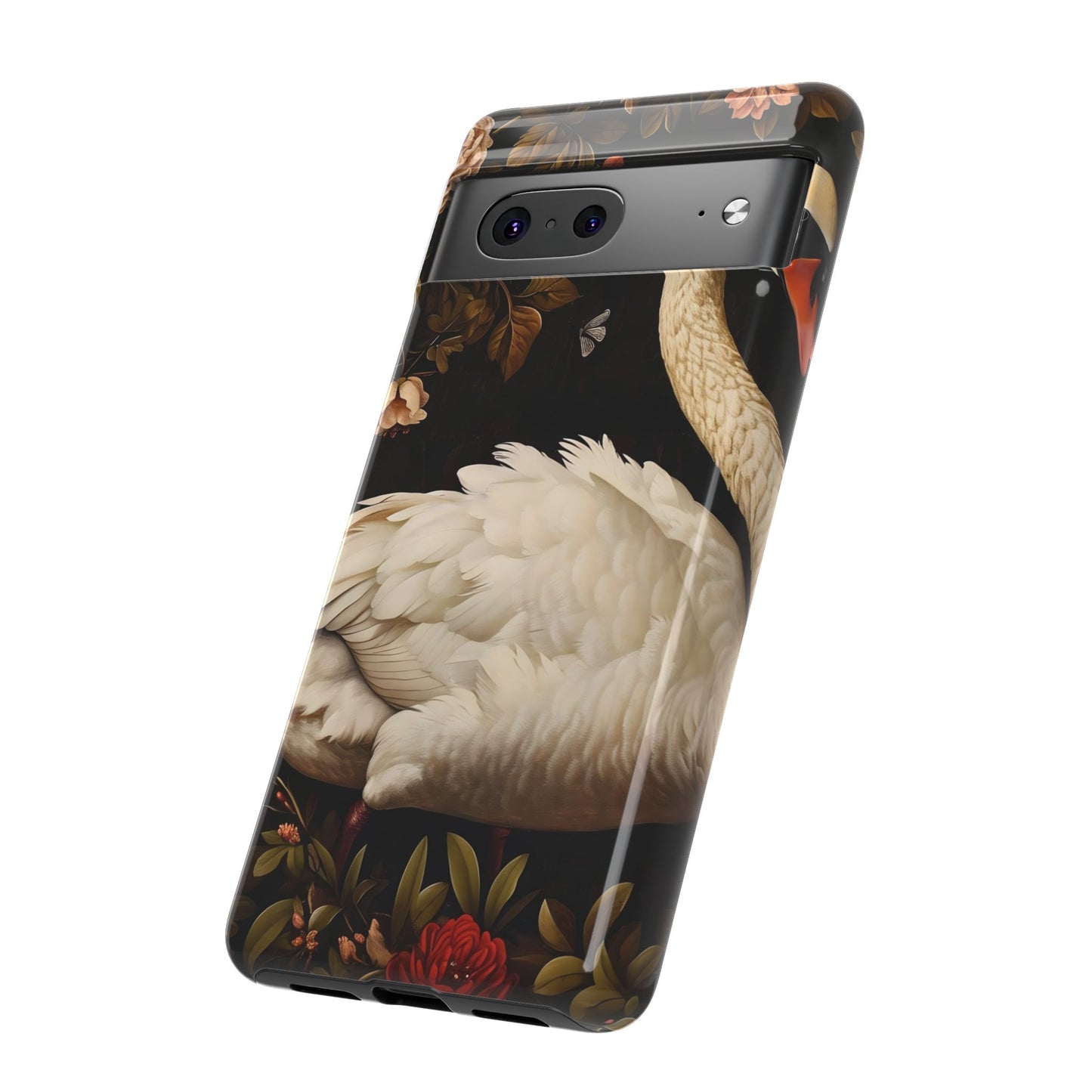 Elegant Swan Phone Case, Floral iPhone Cover, Tough Phone Case, Gift for Her, Nature Lover, Mother's Day, Birthday