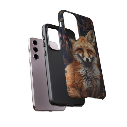 Fox Floral Phone Case, Tough Cases for Animal Lovers, Nature Themed Gift, Cute Phone Cover, Wild Fox Protector
