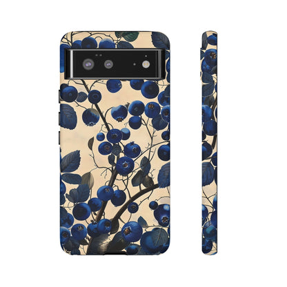 Blue Berry Tough Phone Case, Floral Phone Cover, Stylish Protective Case, Unique Gift for Her, Phone Accessories