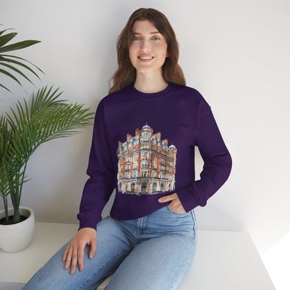 Unisex Heavy Blend™ Crewneck Sweatshirt - Classic British Architecture - Elegant Historic Building