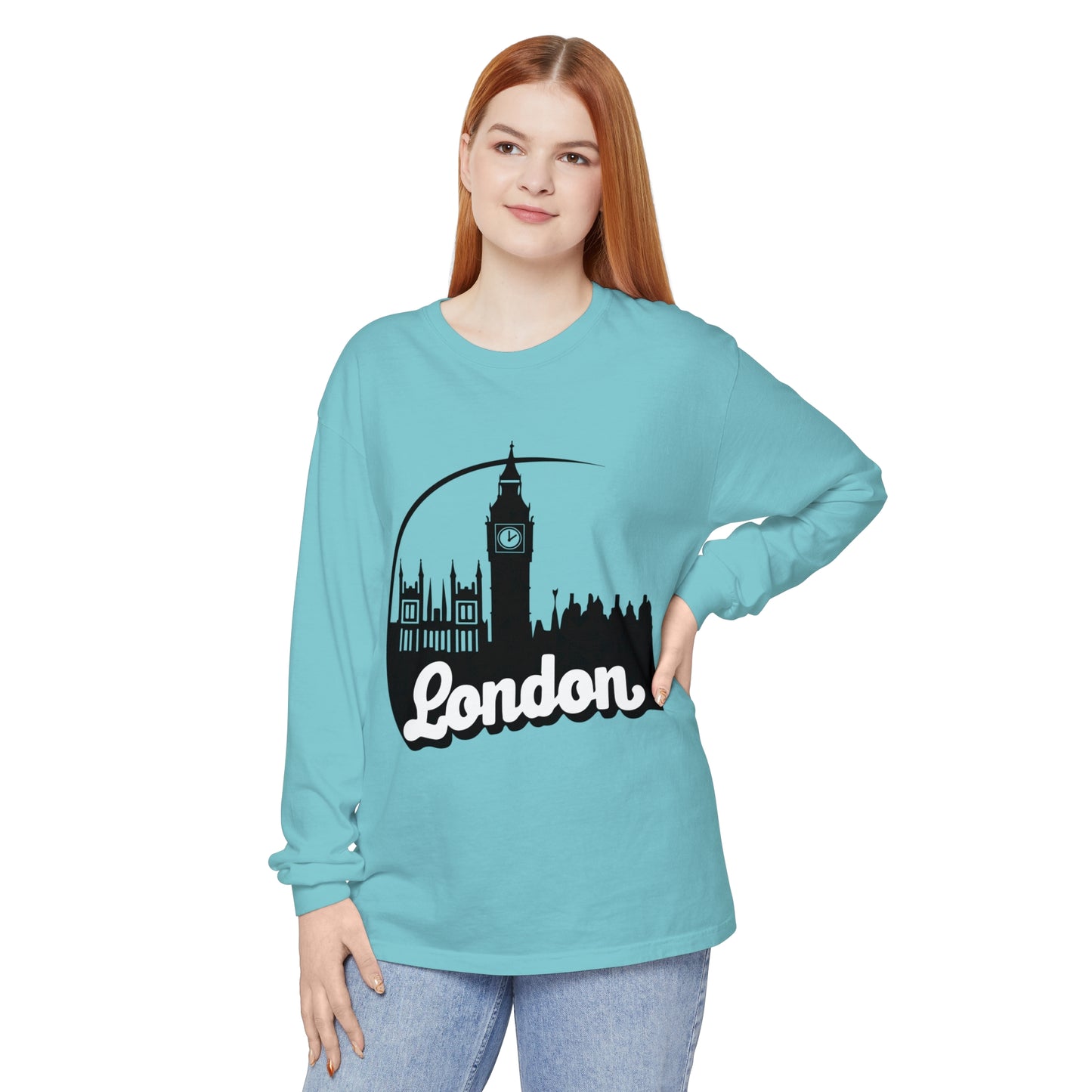 Unisex Garment-dyed Long Sleeve T-Shirt - Lovely London