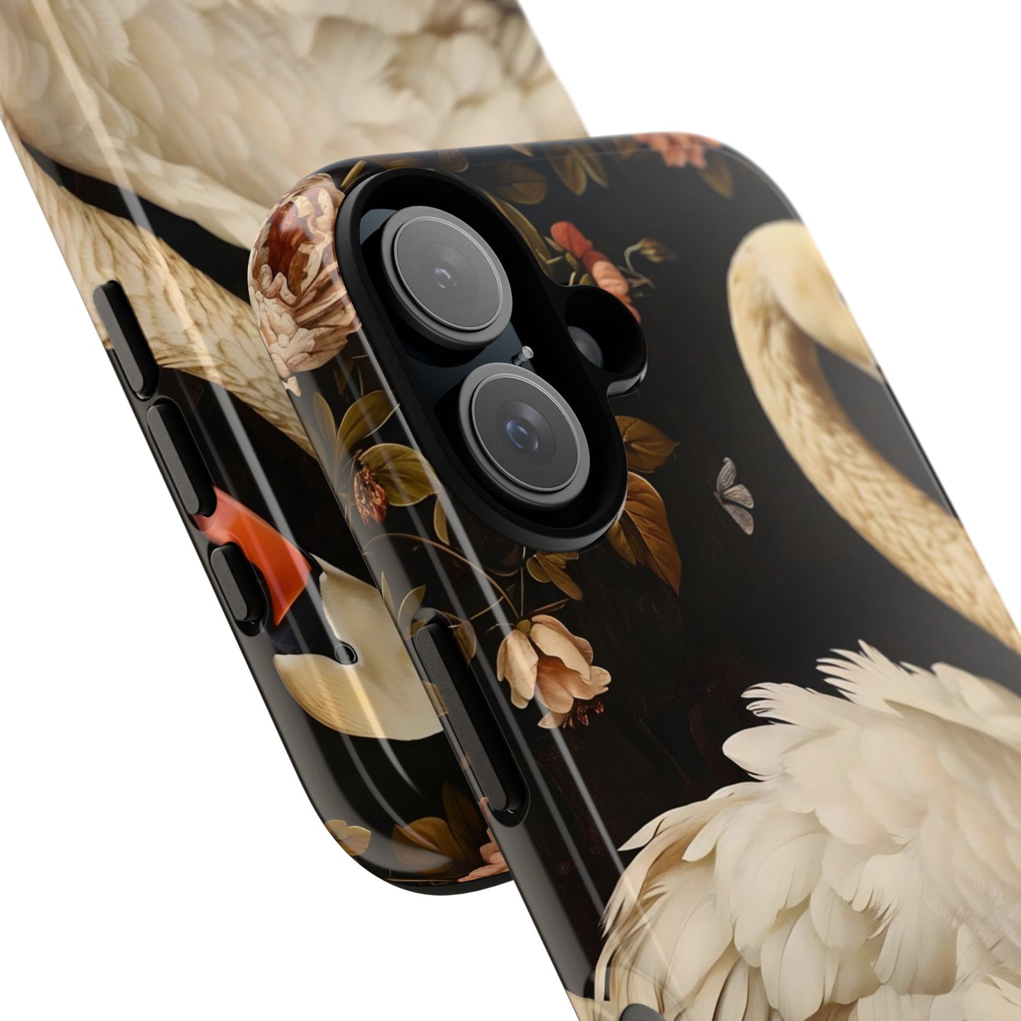 Elegant Swan Phone Case, Floral iPhone Cover, Tough Phone Case, Gift for Her, Nature Lover, Mother's Day, Birthday