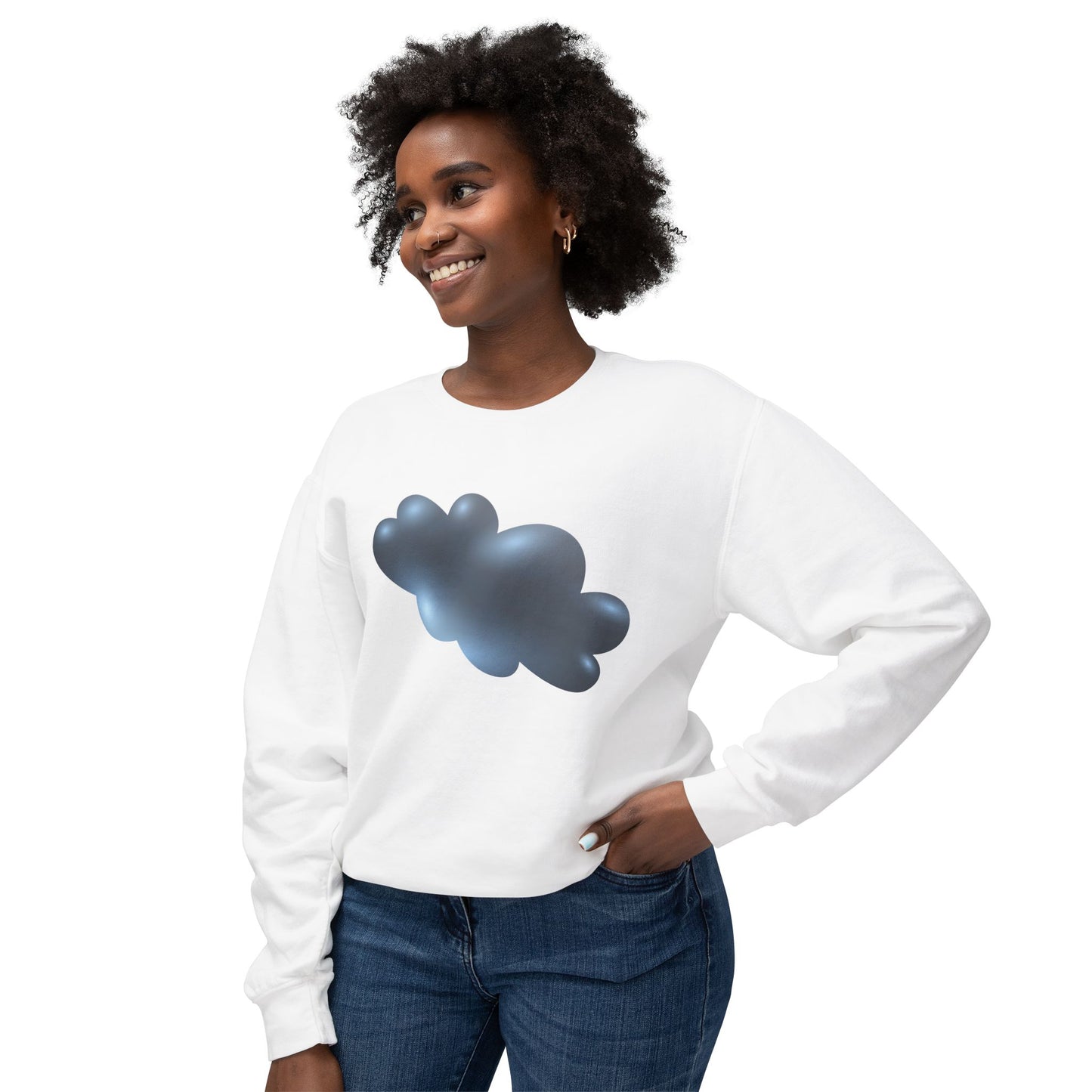 Unisex Lightweight Crewneck Sweatshirt - Serene Cloudscape - Dreamy Cloud Design