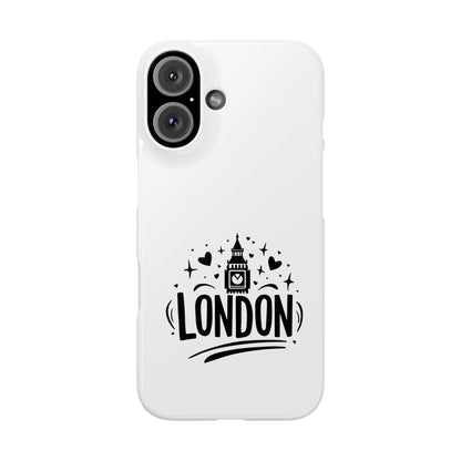 London-Inspired Slim Phone Case, Travel Gift, Custom Phone Cover, Unique Mobile Accessory, London Souvenir, Ideal for Tourists