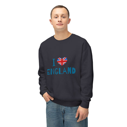 Unisex Lightweight Crewneck Sweatshirt Relaxed - I Love England