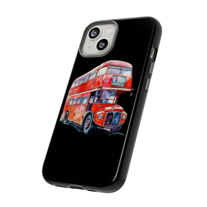 London Bus Phone Case, Tough iPhone Cover, Unique Gift for Travelers, Vintage Style Accessories, Holiday Present Idea