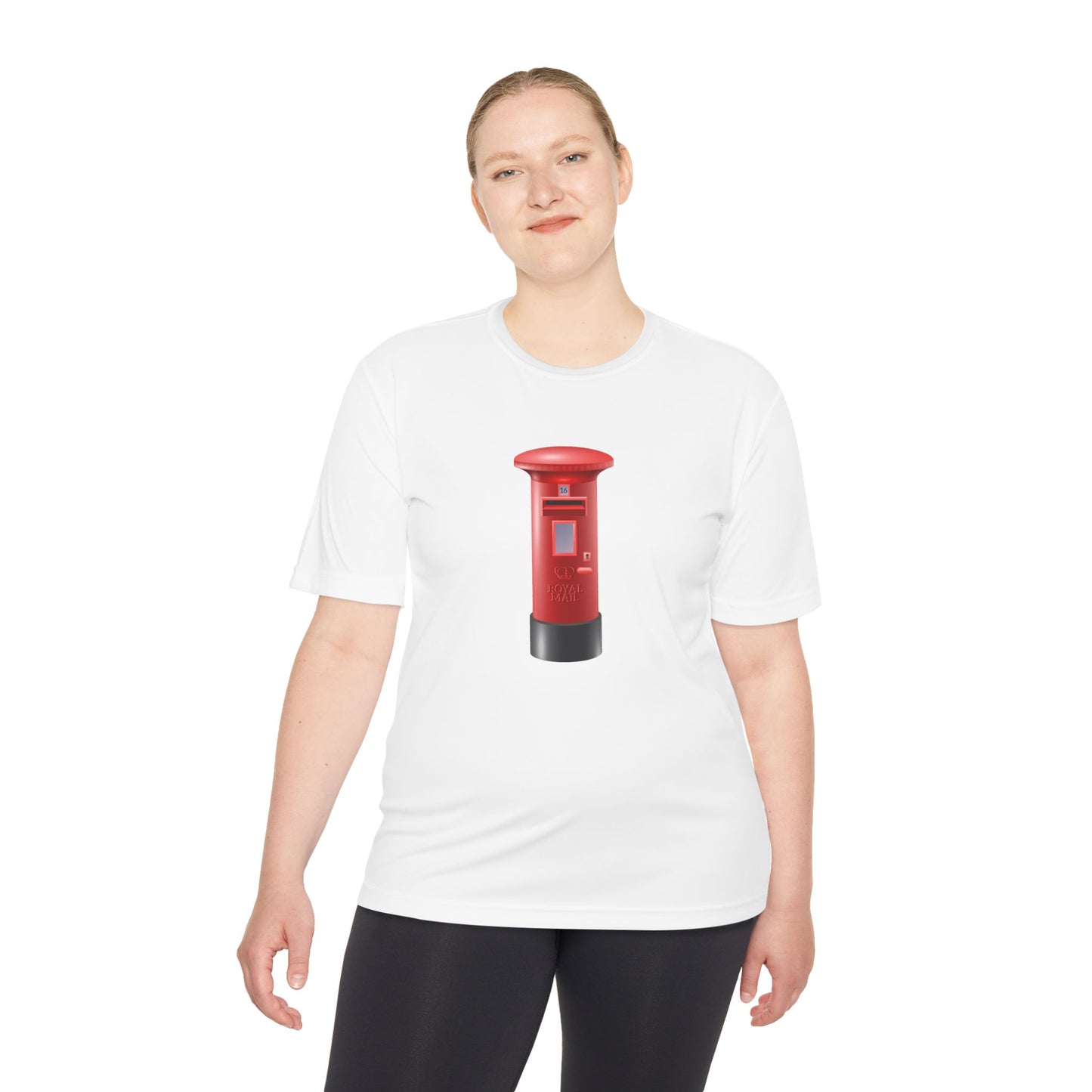 Unisex Moisture Wicking Tee - Vintage UK Royal Mail Box Art Print