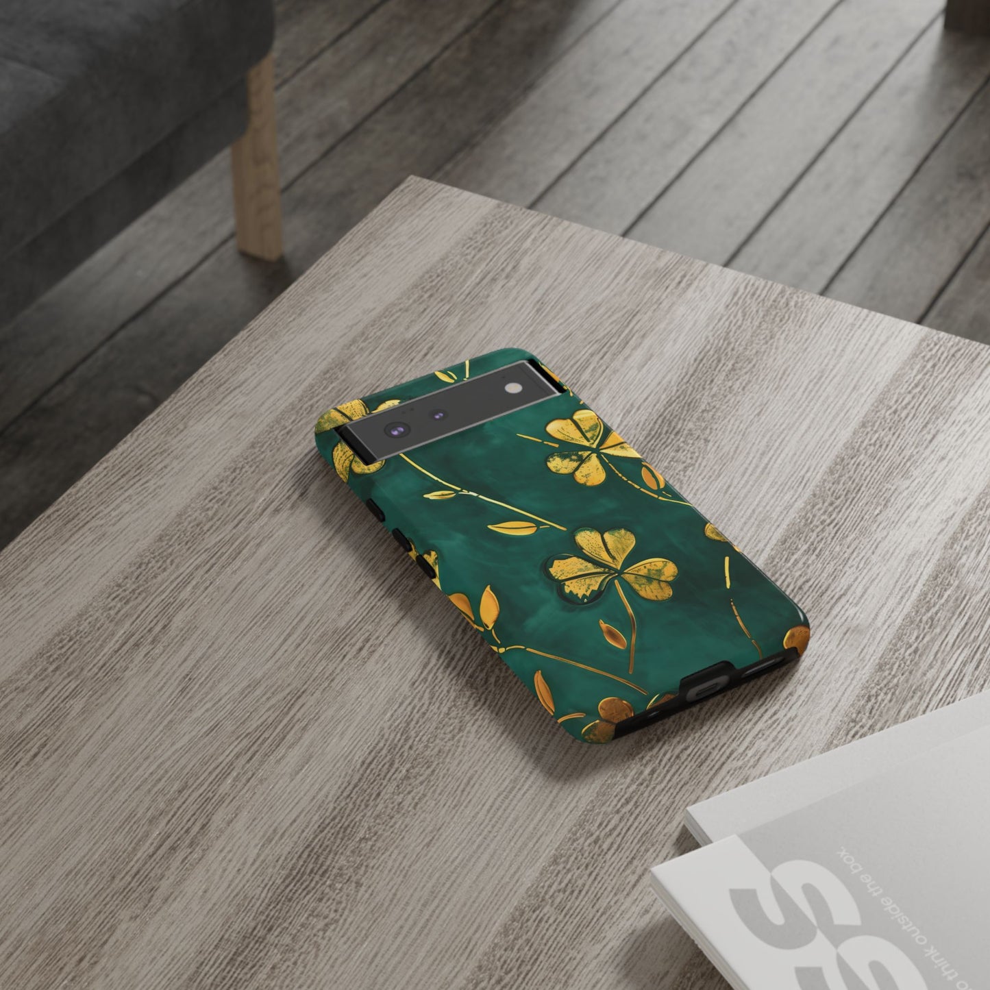 Floral Phone Case with Gold Accents, Tough Phone Cover, Stylish Phone Protector, Unique Gift for Her, Nature Lover Accessory