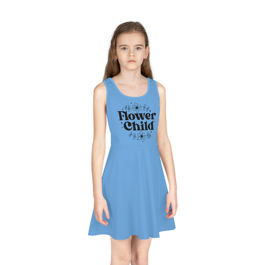 Girls' Sleeveless Sundress - Flower Child SVG PNG Design - Cute Summer Dress for Kids
