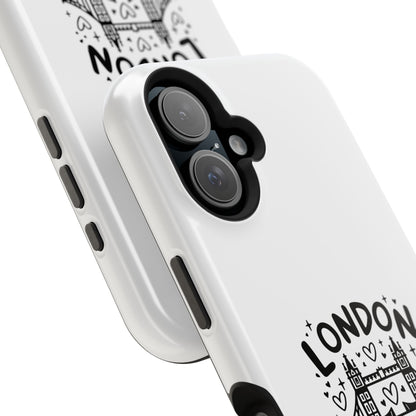 London-Themed Magnetic Phone Case, Cute Phone Cover, Trendy Gift for Travelers, City Lovers, Unique Accessory for iPhone
