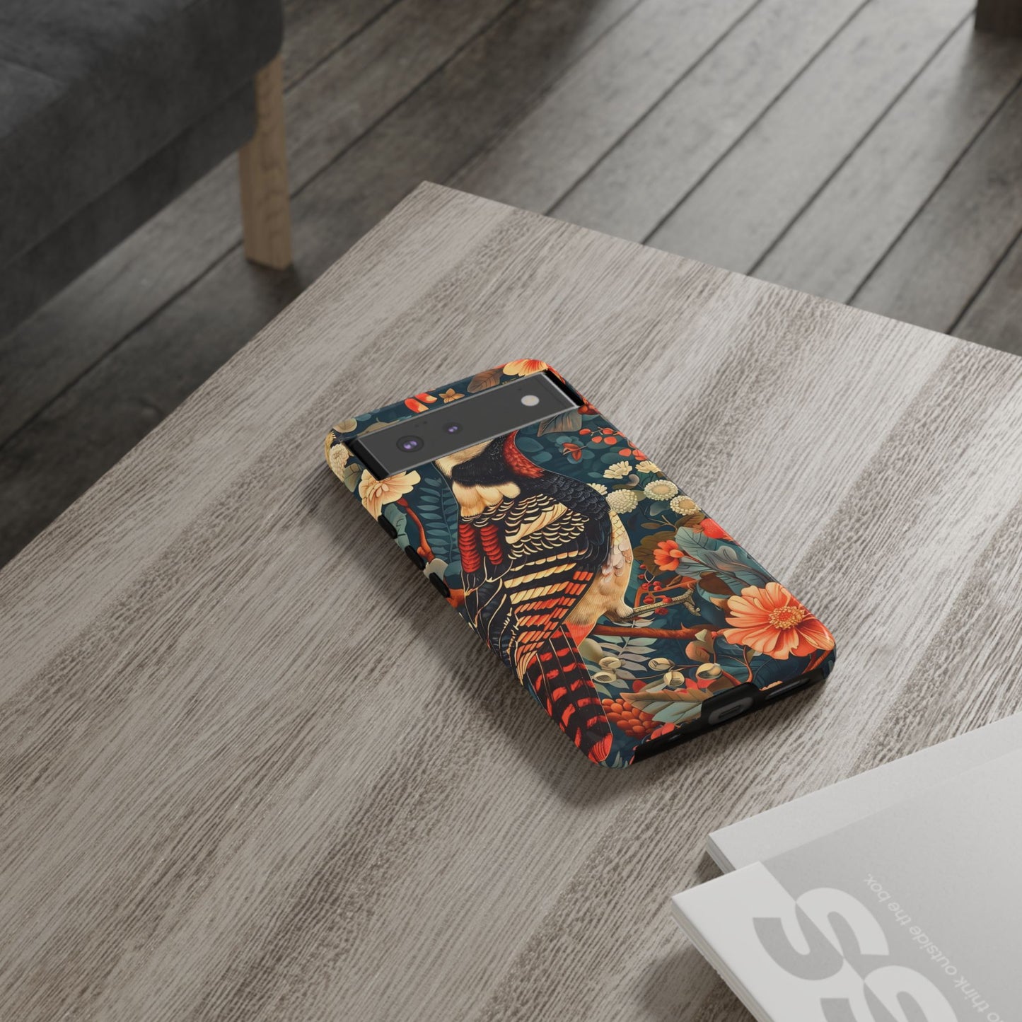 Nature-Inspired Phone Case with Floral Art, Tough Phone Cover, Protective Case, Gift for Nature Lovers, Unique Phone Accessory