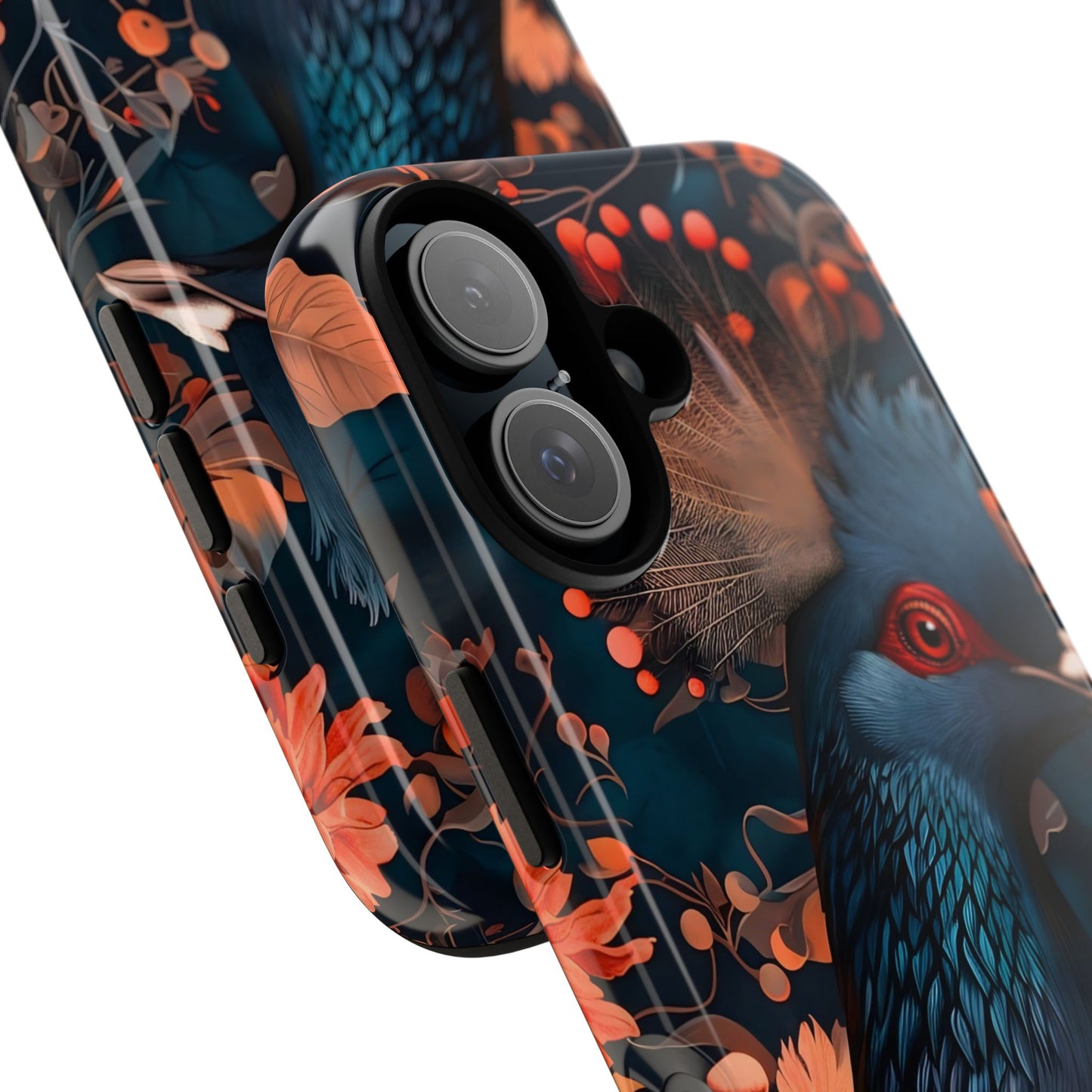 Vibrant Phone Case with Floral Peacock Design - Tough Cases, Artistic Phone Cover, Unique Gift for Nature Lovers, Stand Out Tech Accessory