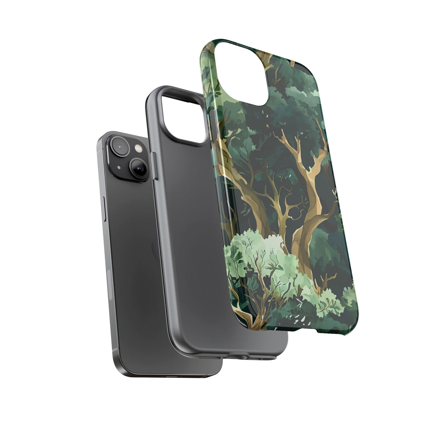 Forest Green Phone Case, Nature-Inspired Tough Cases, Eco-Friendly Gift, Outdoor Lover Accessory, Unique Phone Cover