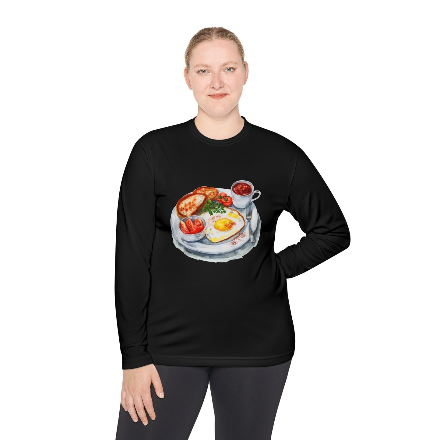 Unisex Lightweight Long Sleeve Tee - Artistic Food-Themed Painting for Home Decor