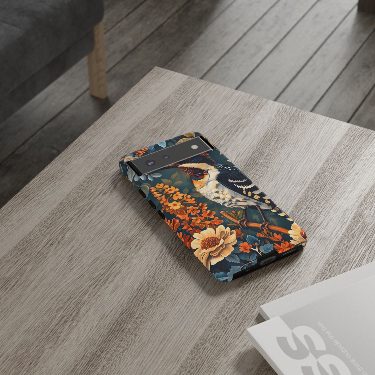 Tough Cases: Floral Bird Phone Case, Vintage Style Cover, Nature Lover Gift, Botanical Design, Spring Inspire Fashion