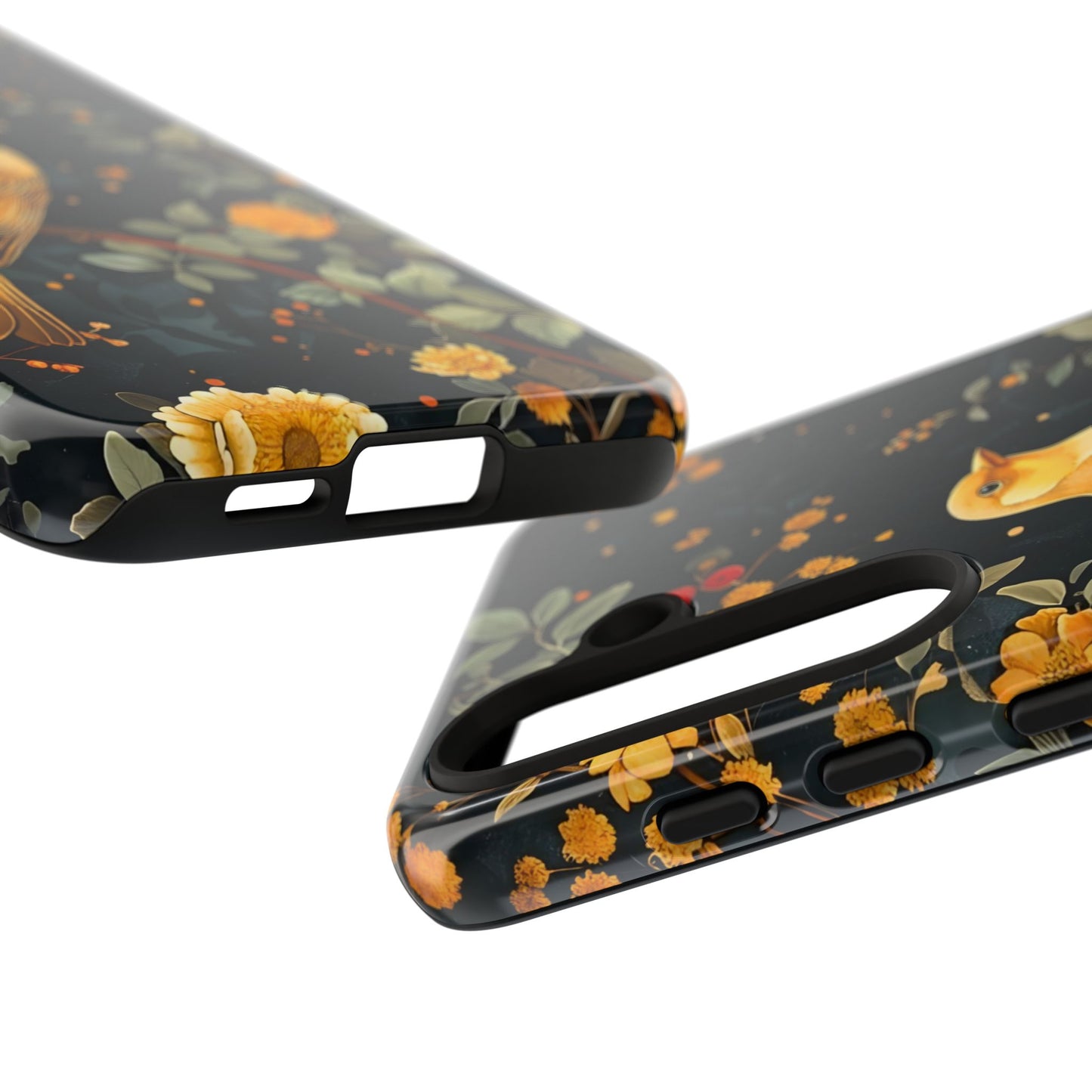 Floral Phone Case, Tough Cases with Bird Design, Nature Lover Gift, Stylish Protection, Birthday Present, Floral Phone Cover
