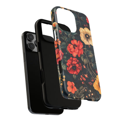 Floral Phone Case, Tough Cases, Flower Motif, Protective Cover, Gift for Her, Floral Design, Spring Accessory