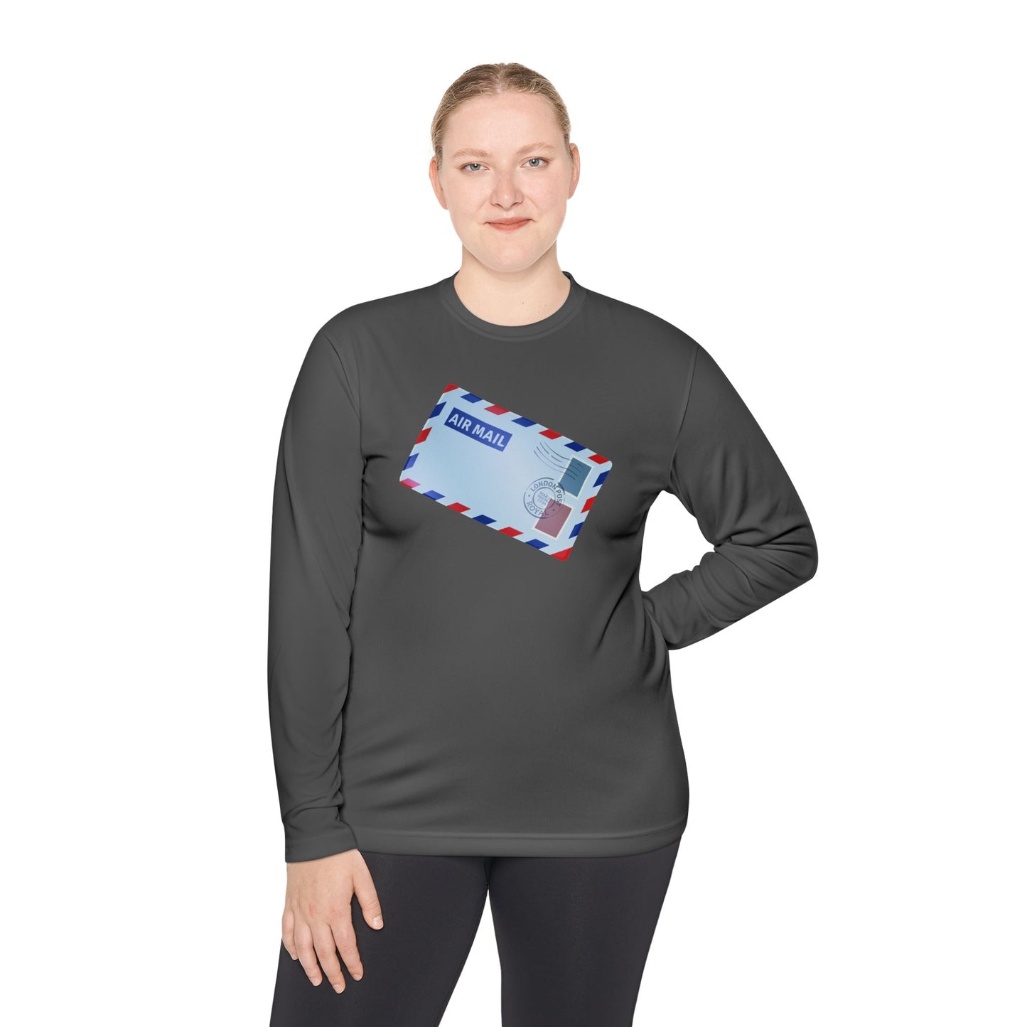 Unisex Lightweight Long Sleeve Tee - Vintage British Air Mail - Classic Postal Design