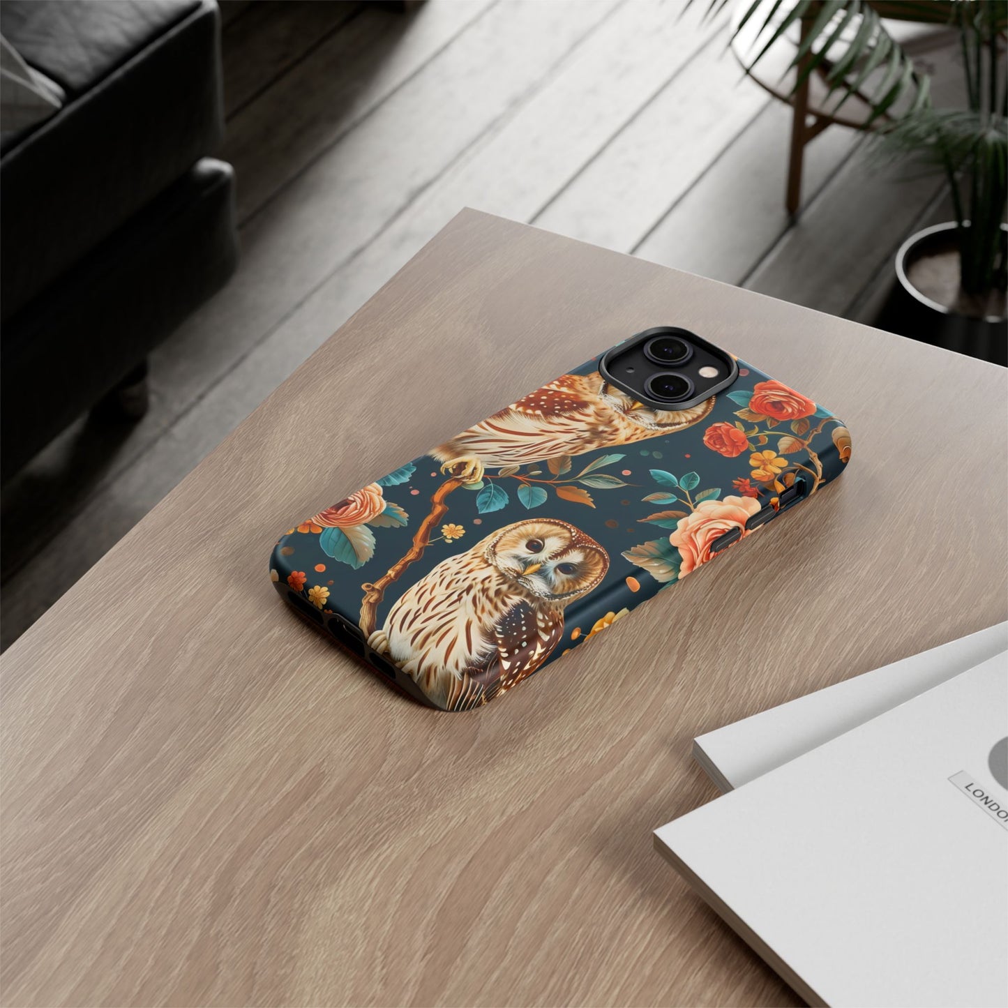Owl Phone Case with Floral Design, Tough Phone Cover for Nature Lovers, Gift for Bird Enthusiasts, Stylish Protection for Smartphones, [...]