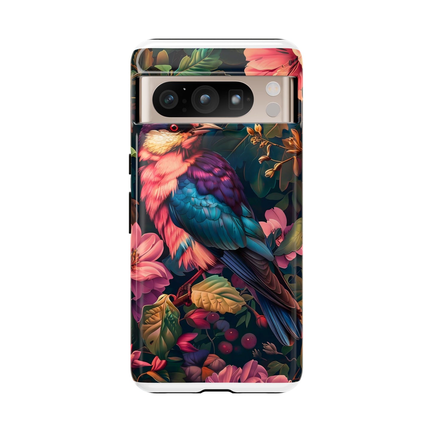 Tough Cases: Vibrant Tropical Bird Phone Case, Floral Smartphone Cover, Nature Lover Gift, Boho Phone Accessory, Cute Bird Case