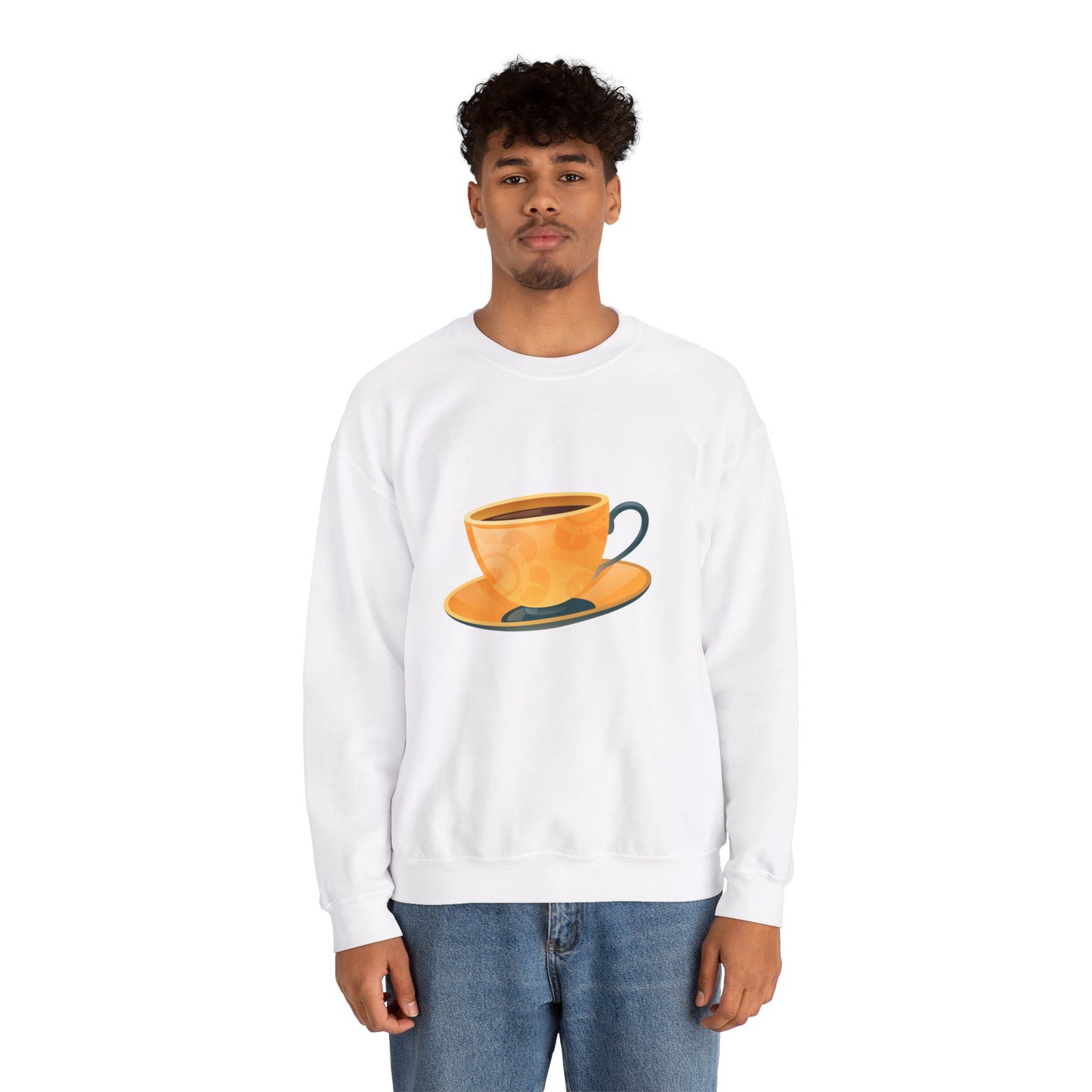 Unisex Heavy Blend™ Crewneck Sweatshirt Lightweight - Elegant British Tea Cup Classic Tea Time Style