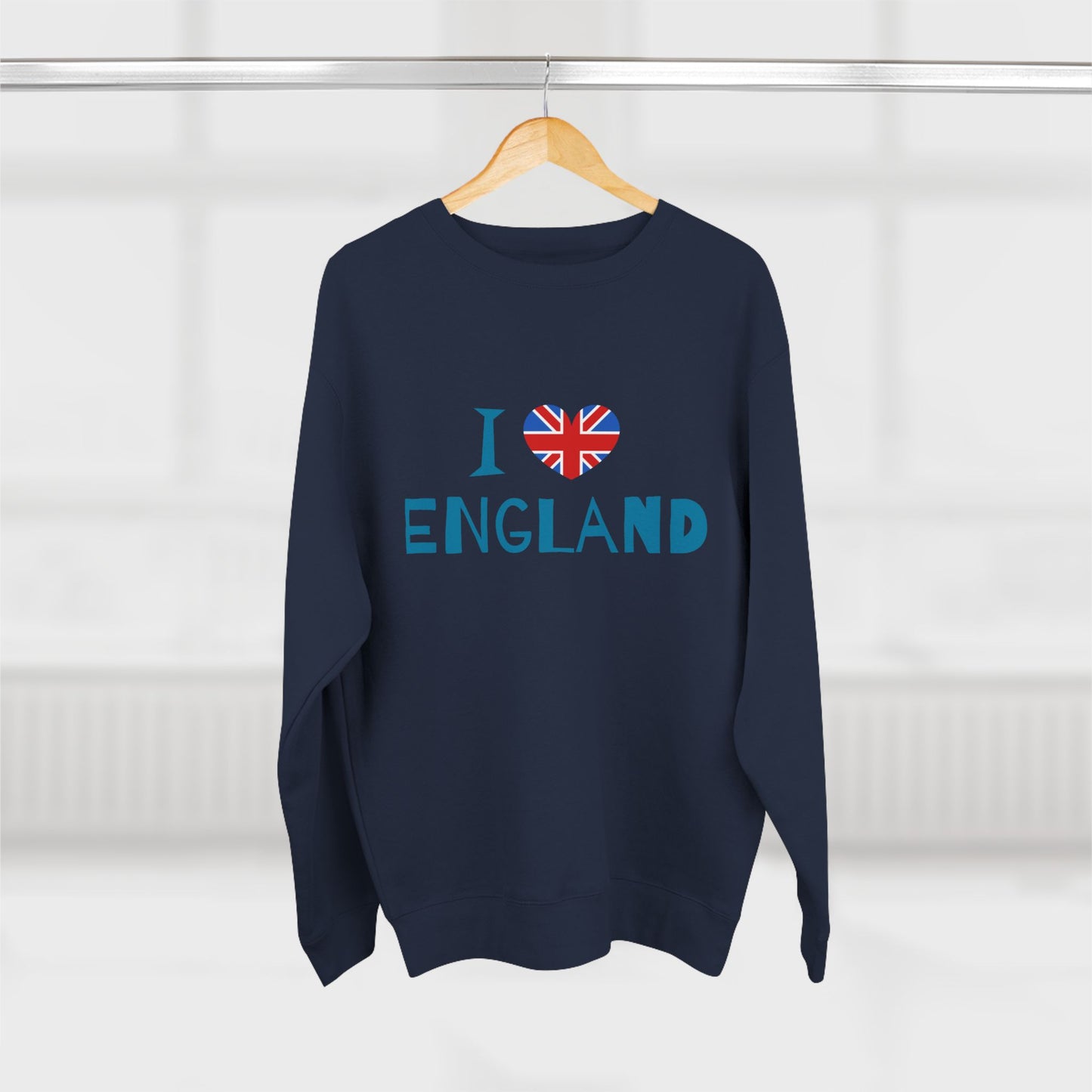 Unisex Crewneck Sweatshirt - I Love England - Union Jack Heart Design