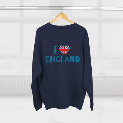 Unisex Crewneck Sweatshirt - I Love England - Union Jack Heart Design