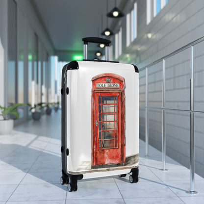 Classic Red Phone Booth Suitcase