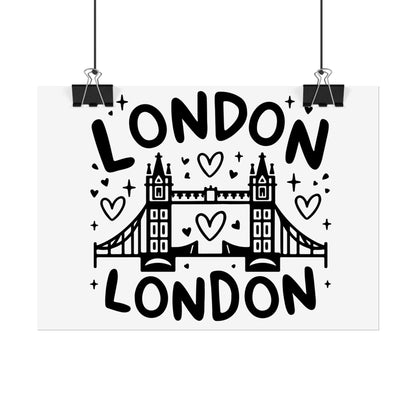 Charming London Rolled Poster for Home Decor, Wall Art, Travel Gift, Office Wall Decor, London Themed Decoration
