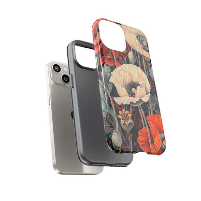 Floral iPhone Case, Tough Phone Cover, Artistic Protection, Flower Design, Unique Gift for Her, Phone Accessory, Trendy Tech