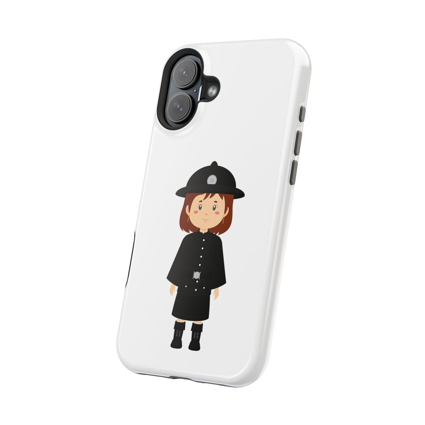 Cute Police Officer Magnetic Tough Case for iPhone, Gift for Police Lovers, Kid's Phone Case, Durable Protector, Fun Design