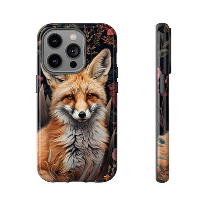 Fox Floral Phone Case, Tough Cases for Animal Lovers, Nature Themed Gift, Cute Phone Cover, Wild Fox Protector