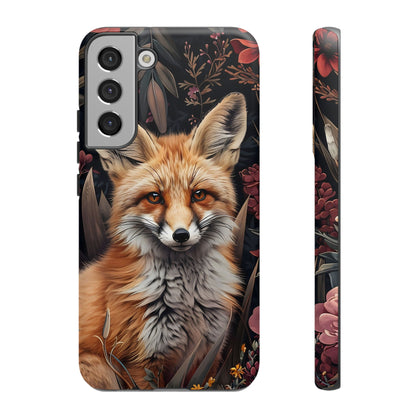 Fox Floral Phone Case, Tough Cases for Animal Lovers, Nature Themed Gift, Cute Phone Cover, Wild Fox Protector