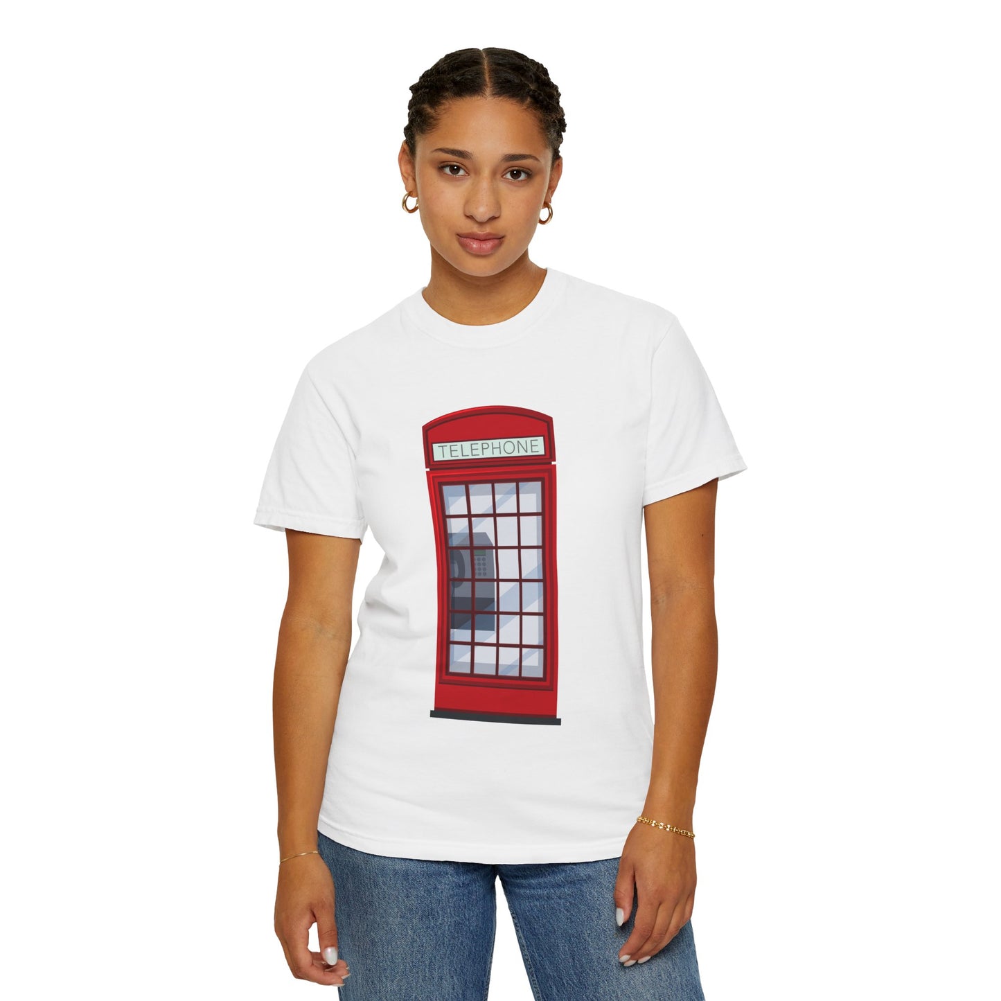 Unisex Garment-Dyed T-shirt - Iconic British Public Telephone