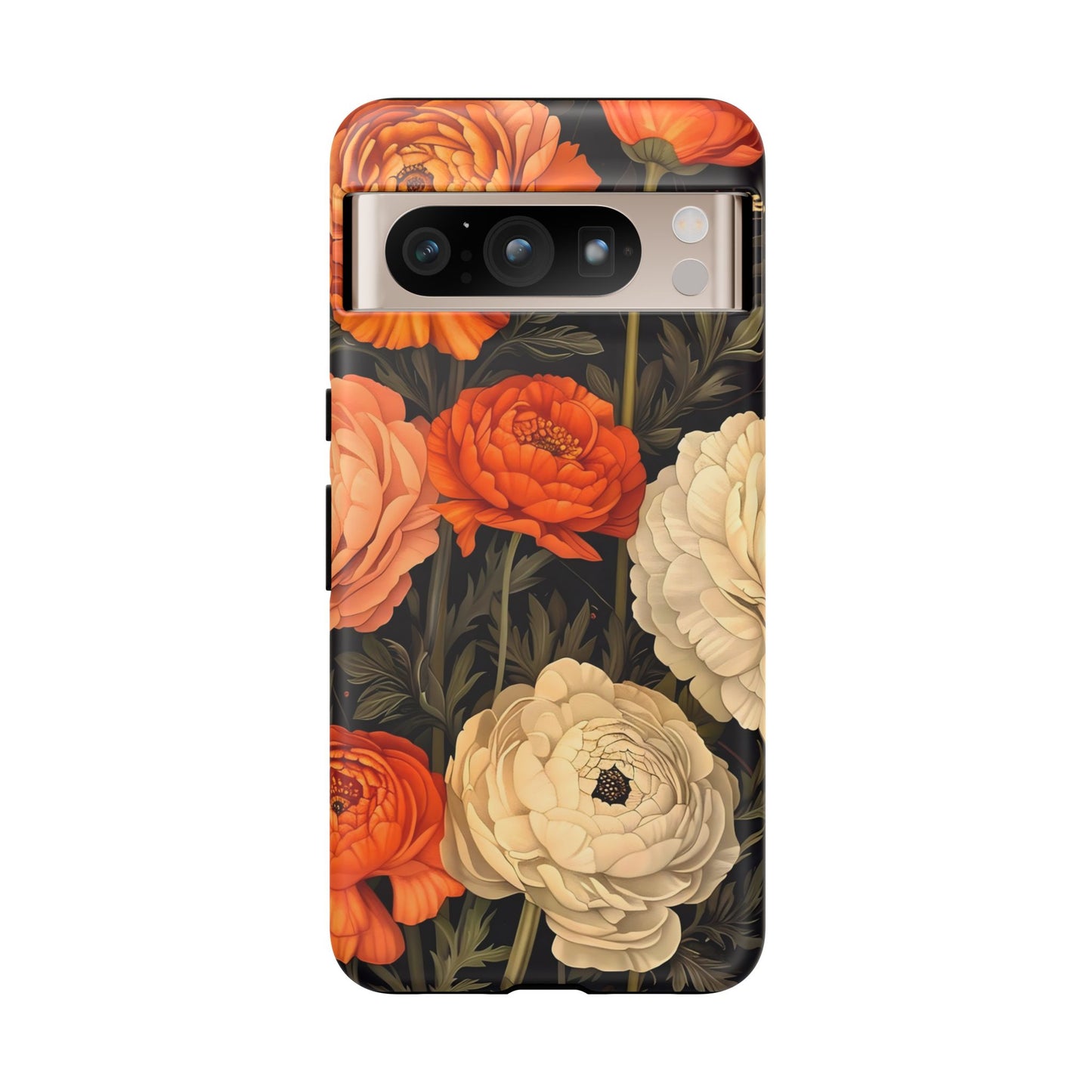 Floral Phone Case with Tough Protection, Blooming Ranunculus Design, Durable Cover, Gift for Flower Lovers, Eco-Friendly Phone Accessory