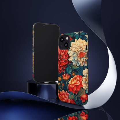 Floral Phone Case - Vibrant Tough Cases, Stylish Floral Cell Phone Cover, Gift for Her, Trendy Phone Accessory, Flower Design