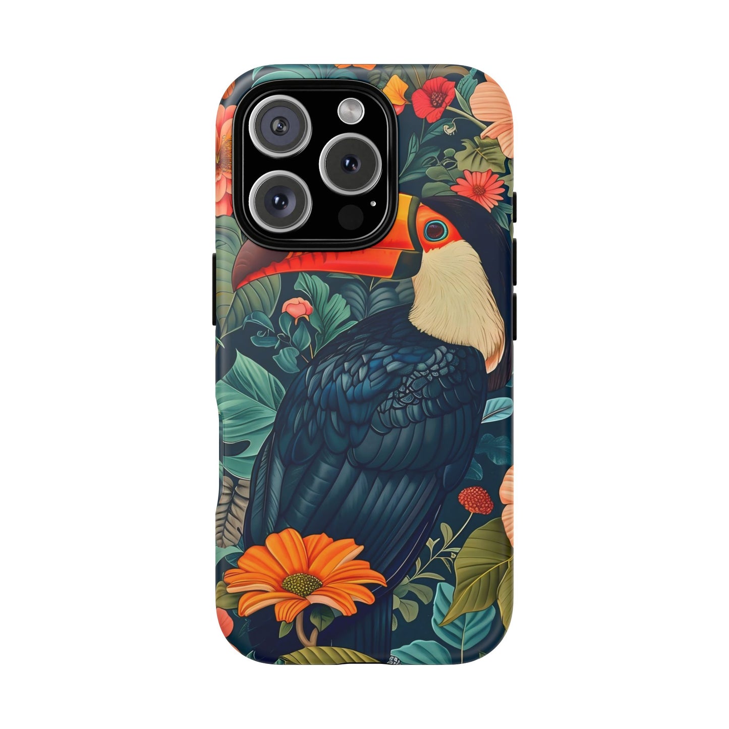 Tropical Toucan Phone Case - Cute Animal Design, Nature Lover Gift, Floral Pattern, Bird Lover Accessory, Summer Vibes