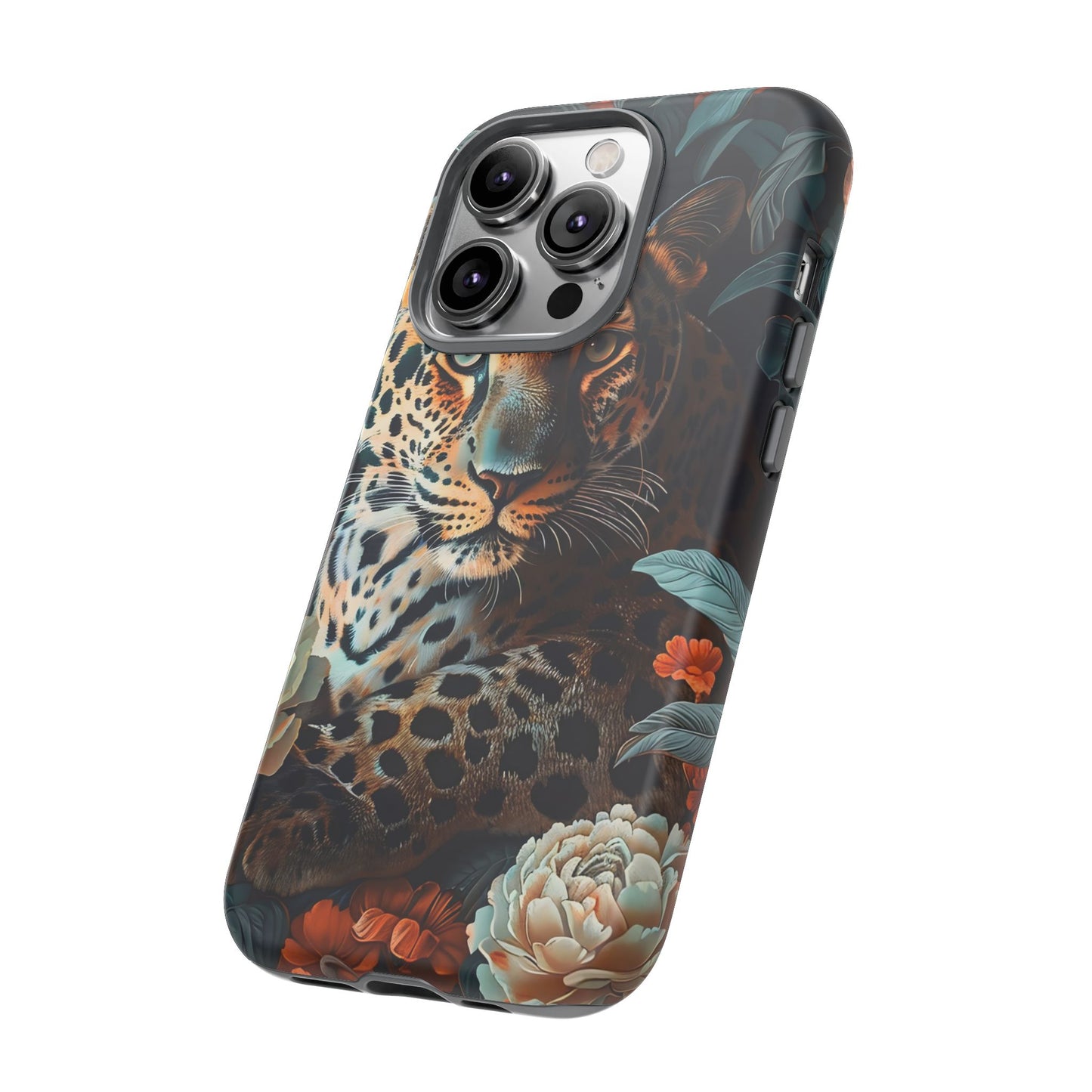 Wildlife Phone Case with Leopard Design | Tough Cases, Animal Prints, Floral Phone Cover, Gift for Nature Lovers, Unique Phone Accessories