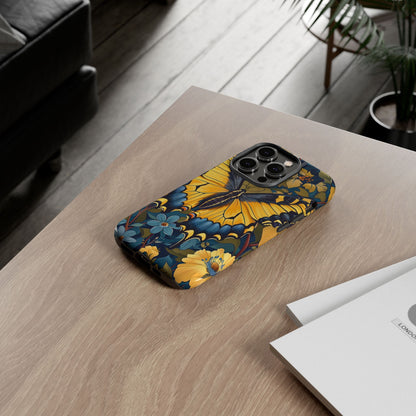 Colorful Butterfly Phone Case, Floral Design, Tough Cases, Protective Cover, Gifts for Nature Lovers, Birthday Present