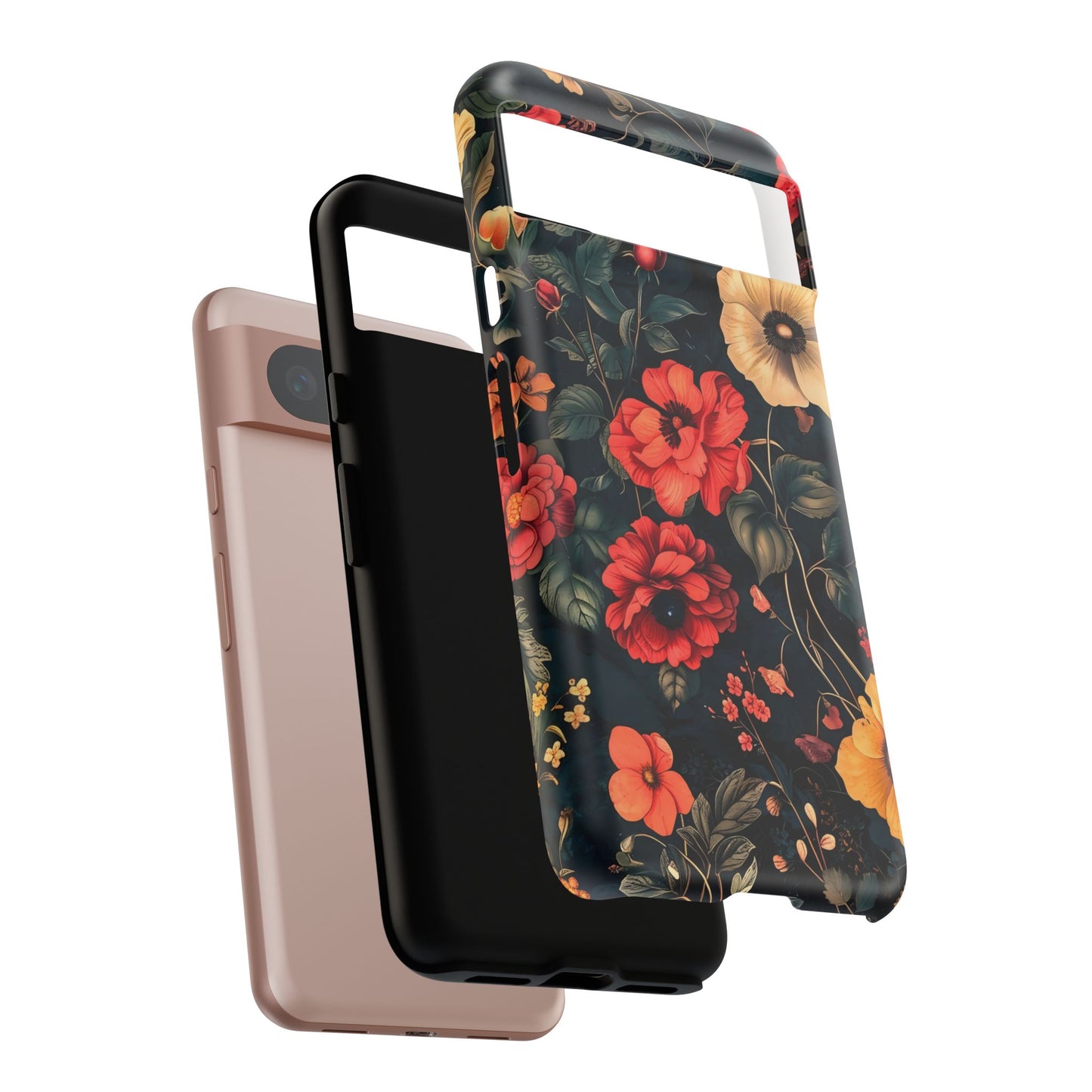 Floral Phone Case, Tough Cases, Flower Motif, Protective Cover, Gift for Her, Floral Design, Spring Accessory